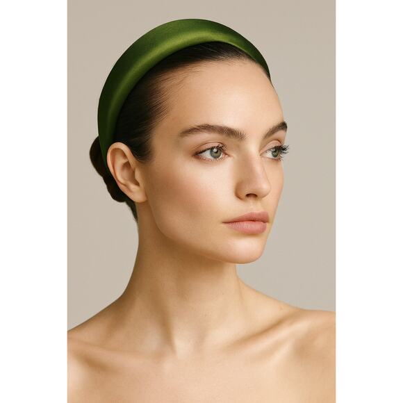 Prada Green Silk Padded Hair Headband - Picture 1 of 9